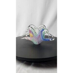 Murano Style Colorful Art Glass Napkin/Envelope Holder Prestine